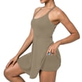 thumbnail image 1 of Miqool Womens Tennis Dress Built in Shorts and Bra Open Back Twisted Summer Exercise Workout Mini Dress for Golf Athletic, 1 of 6