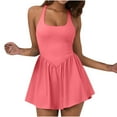 thumbnail image 1 of Miqool Womens Tennis Dress Built in Shorts & Bra Crisscross Back Summer Exercise Workout Mini Dress Golf Athletic Dresses for Women, 1 of 8