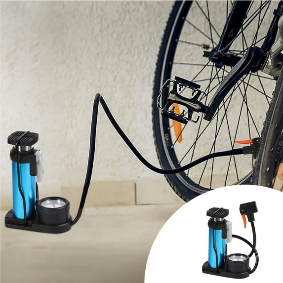 Deals of the Day Clearance! Mlkoz Footstep High-Pressure Bicycle Pump With Barometer Aluminium Alloy Portable Pedal For Household Battery Car Motorcycle Basketball (Blue)