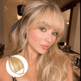 thumbnail image 1 of Mlkoz Seamless Hand-woven Chemical Fiber Wig with Sideburns and Long Airing Bangs for Women, 1 of 6