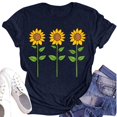 thumbnail image 1 of NAMTYQX Blouses for Women Dressy Casual Mit Muster Loose Fit Short Sleeve Plus Size Cool Light Simple Scoop Neck Graphic Womens Tops Casual Navy Size M, 1 of 4