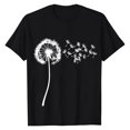thumbnail image 1 of NAMTYQX Graphic Tees Trendy Gemustertes Short Sleeve Loose Plus Size Crewneck Cool Pattern Light Womens Graphic Tees Black Size M, 1 of 5