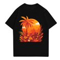 thumbnail image 1 of NAMTYQX Hawaiian Shirts for Men Patterns Baggy Lounge Stretchy Crewneck Lightweight Airoft Short Sleeve Plus Size Casual Shirts for Men Black Size XL, 1 of 3