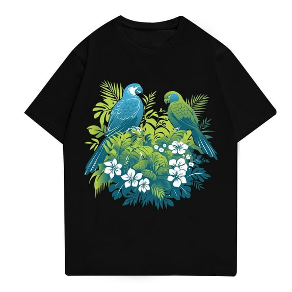 NAMTYQX Mens Shirts Casual Stylish Breathable Plus Size Stretchy Casual Lightweight Loose Short Sleeve Graphic Crew Neck Bohemian Summer Tops Black Size 3XL