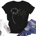 thumbnail image 1 of NAMTYQX Tops for Women Trendy Summer Patterns Baggy Casual Grafisches Stretch Short Sleeve Airoft Oversized Crew Neck Summer Shirts for Women Black Size 2XL, 1 of 4