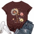 thumbnail image 1 of NAMTYQX Womens Blouses Crewneck Plus Size Short Sleeve Baggy Basic Cool Graphic Stretch Patterned Casual Tops for Women Deep Red Size M, 1 of 4