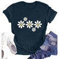 thumbnail image 1 of NAMTYQX Womens Graphic T Shirts Gemustert Baggy O-Neck Patterned Trendy Short Sleeve Soft Light Plus Size Short Sleeve Shirts for Women Navy Size M, 1 of 4