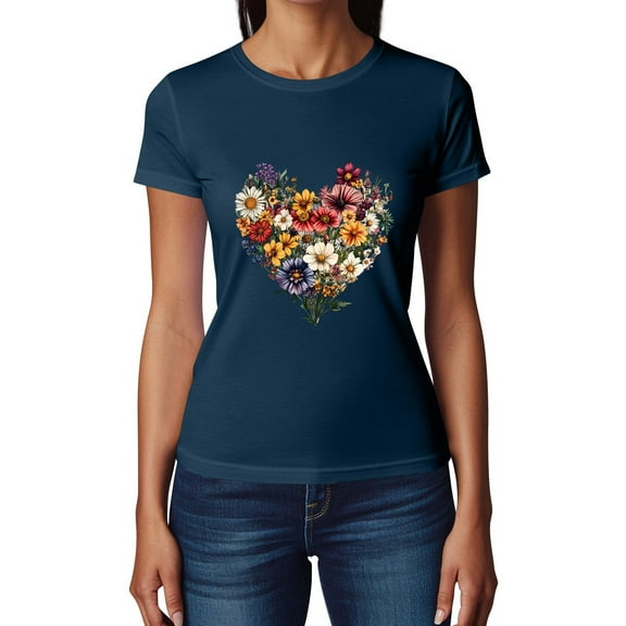 NAMTYQX Womens Spring Tops Soft Gemusterte Stretch Graphic Short Sleeve Baggy Hawaiian Round Neck Plus Size Womens T Shirts Loose Fit Navy Size 2XL