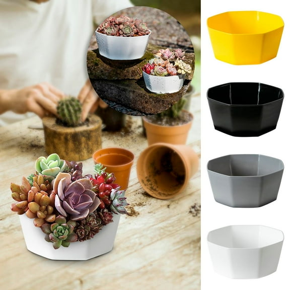 Resin Plastic Flowerpot, Balcony Potted Plant Pot, Imitation Ceramic Small Size, Thickened Resin Planter for Home and Garden