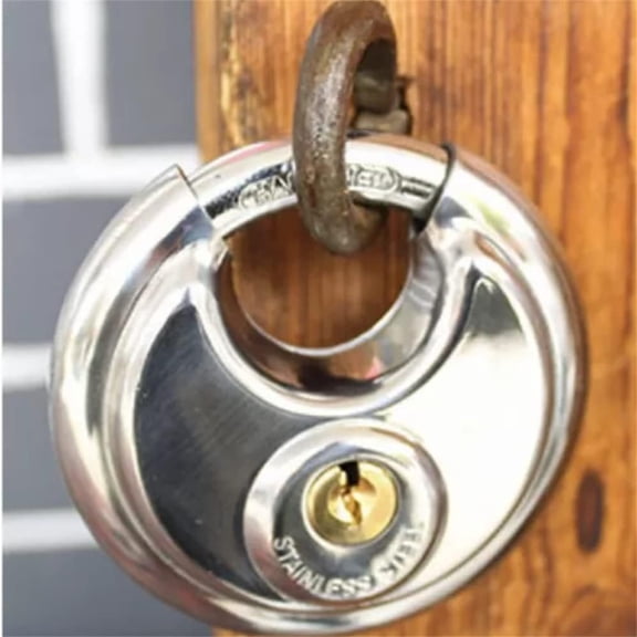 Stainless Steel Round Cake Lock, All Copper Heart Shaped Padlock, Warehouse Door Lock, Secure Chain Lock for Gates and Storage