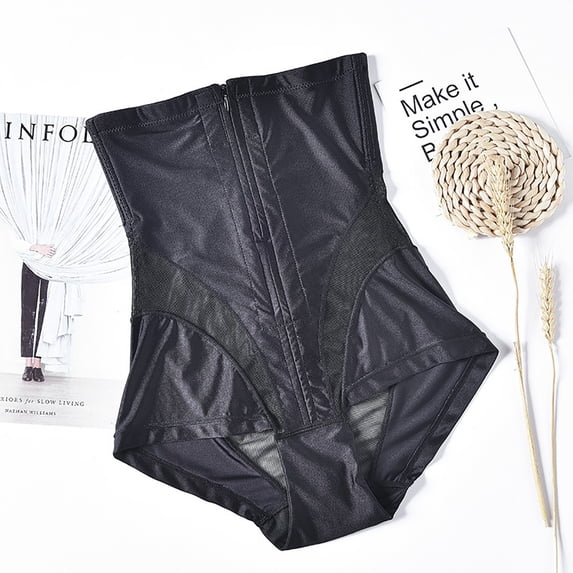 TMOYZQ Waist Trainer for Women Full Zipper Tummy Control Shapewear Breathable Mesh Patchwork Butt Lifting Breifs Compression Body Shaper