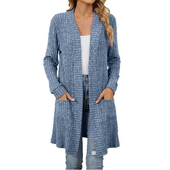 Deals Of The Day Clearance Women's Cardigan Long Cardigans For Women Lightweight Fall Sweaters V Neck Knit Sweater Open Front Button Up Cardigan Khaki Small
