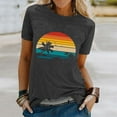 thumbnail image 1 of Ynynloco Short Sleeve Beach Tops Vintage Casual Tee Crewneck for Women 2024 Country Graphic Western Shirts Summer T Shirt, 1 of 5