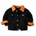 thumbnail image 1 of kttectoa Tops for Kids Kids Color Block Long Sleeve Lapel Neck Denim Jacket with Pockets Fall Button Down Denim Jacket Coat Fall Jacket Fall Fashion Girls Fashion 6M-7T, 1 of 7
