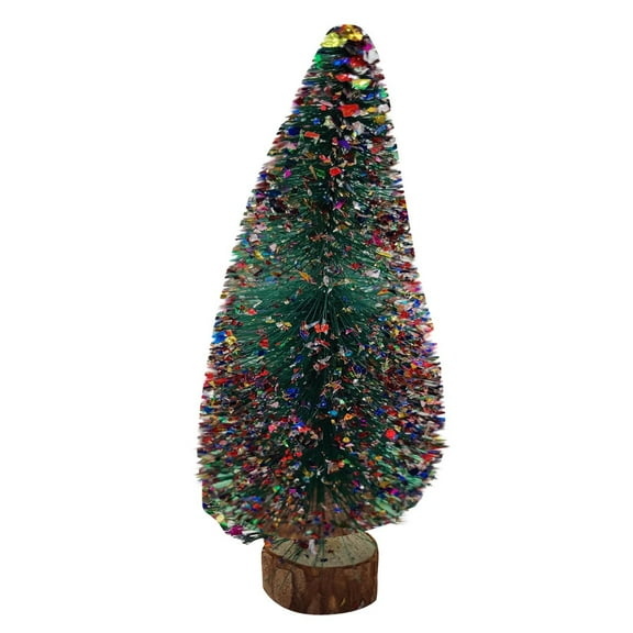 Desktop Miniature Christmas Trees Mini Pine Tree with Snow and Wood Base for Xmas Holiday Party Home Tabletop Decor(7.9 Inch/20CM)