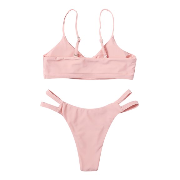 Deals Dianli 2024 Swimsuit Women Swimming Suits for Women, Women's Sexy High Breast Contrast Gradient Split Bikini Set Bathing Suits Cruise Swimming Costume On-trend Low Spend