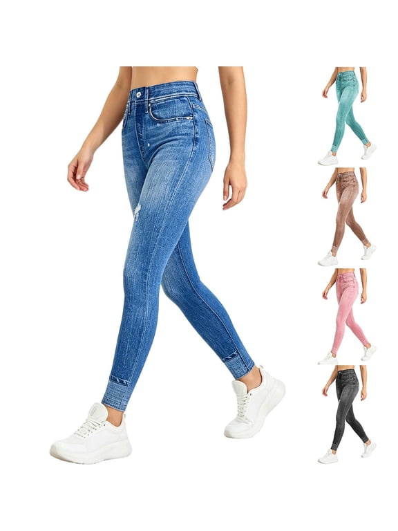 Jeans - Style Jeggings for Women Butt Lifting Tummy Control High Waisted Gym Workout Running Yoga Pants