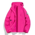 thumbnail image 1 of EGNMCR Women's Waterproof Rain Jacket Lightweight Raincoat Hooded Hiking Jacket SoftWindbreaker with Pockets Fall Winter, 1 of 3