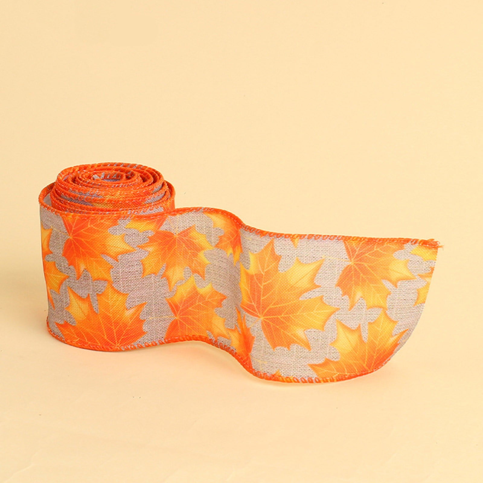 Deals! Fall Autumn Wired Edge Ribbon Thanksgiving Wired Ribbon Pumpkin