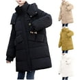 thumbnail image 1 of Deals Fashion Women Zipper Coat Long Jacket Winter Long Sleeve Long Down Cotton Up to 65% Off, 1 of 9