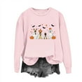 thumbnail image 1 of Deals,GA WEIHUA Women Halloween Pumpkin Shirts Funny Dog Ghost Graphic Sweatshirt Cute Spooky Season Party Fake Two Piece Sweater Fall Pullover Top 2024 Trendy,Pink,XXL, 1 of 5
