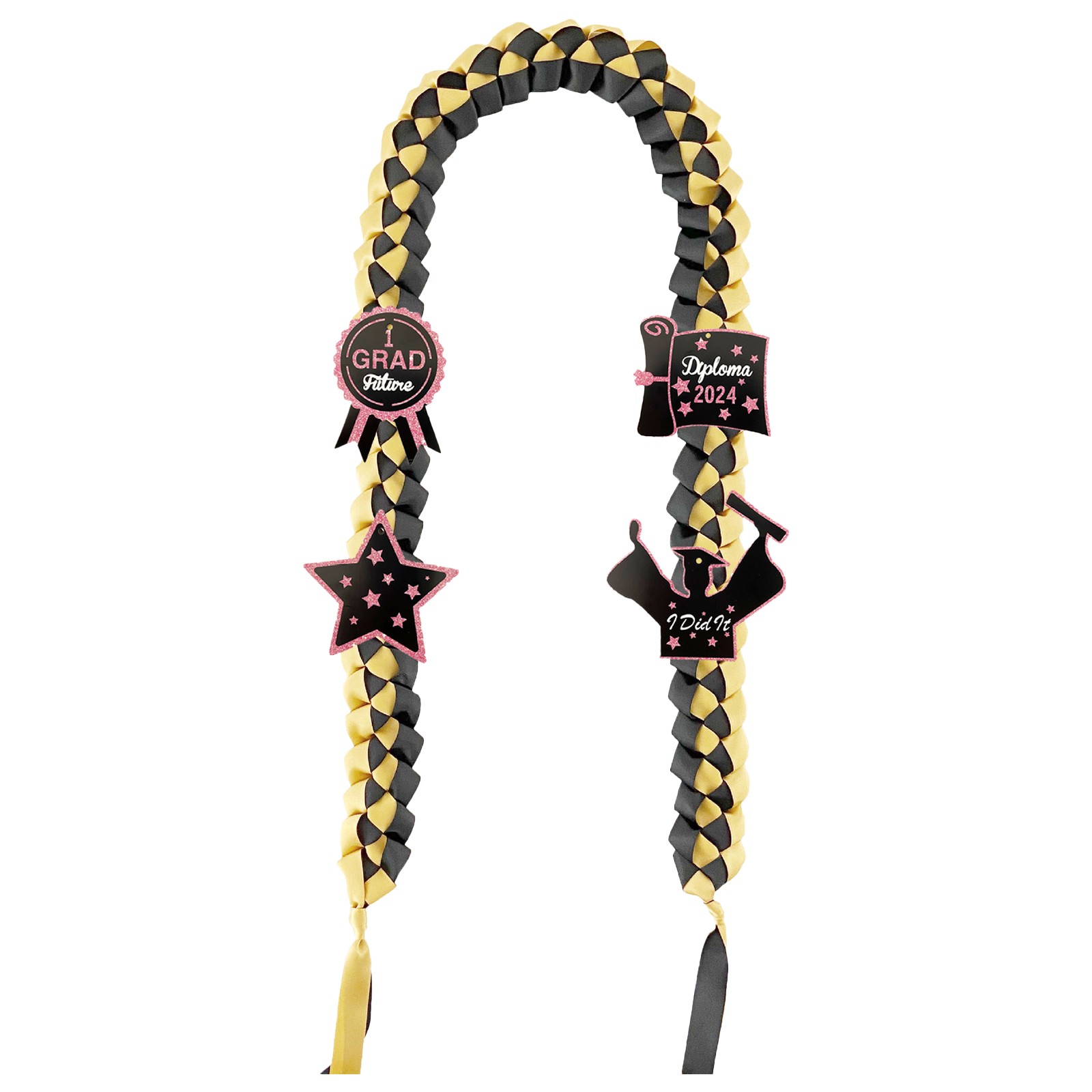 Deals! Graduation Leis 2025 Graduate Ribbon Class Of 2025 With Glitter Pin Handmade Braided Leis For Graduate 2025 Graduation For Him Her Congrats Grad
