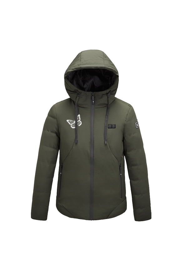 Heated Jacket for Women and Men with Hood,USB Intelligent Constant Temperature,9 Heated Zones,Unisex Smart Heated Jacket Plus Size,Christmas Gifts for your Family(Battery Not Included)