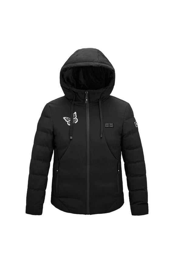 Heated Jacket for Women and Men with Hood,USB Intelligent Constant Temperature,9 Heated Zones,Unisex Smart Heated Jacket Plus Size,Christmas Gifts for your Family(Battery Not Included)