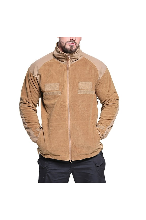 Winter Jackets for Men Fashion Winter Casual Fleece Pocket Zipper Jacket
