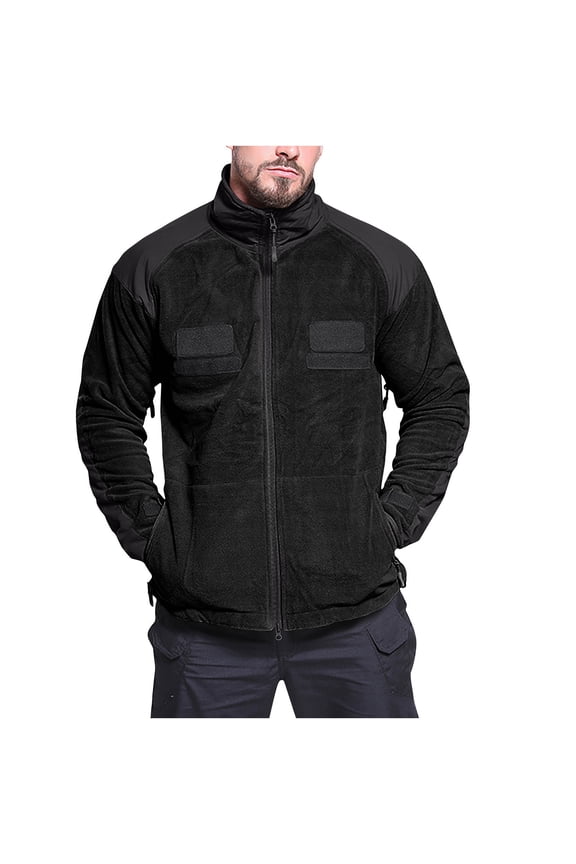 Winter Jackets for Men Fashion Winter Casual Fleece Pocket Zipper Jacket