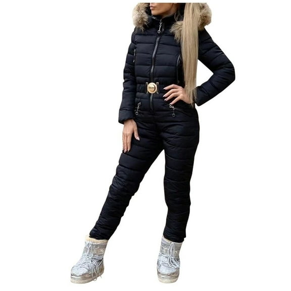 LYXSSBYX Womens Plus Size Ski Suit Women Fashion Casual Thick Hot Snowboard Skisuit Outdoor Sports Zipper Ski Suit