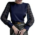 thumbnail image 1 of LYXSSBYX Womens Tops Long Sleeve Fashion Woman O Neck Hollow out Long Sleeve T Shirt Autumn Solid Blouse Tops, 1 of 7