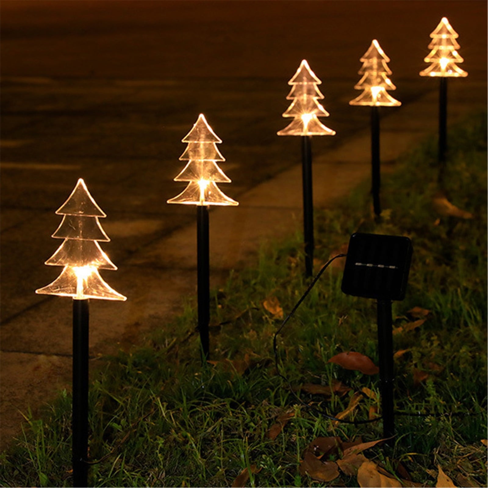 Deals！Loyerfyivos Christmas Tree Pathway Lights Outdoor, Solar