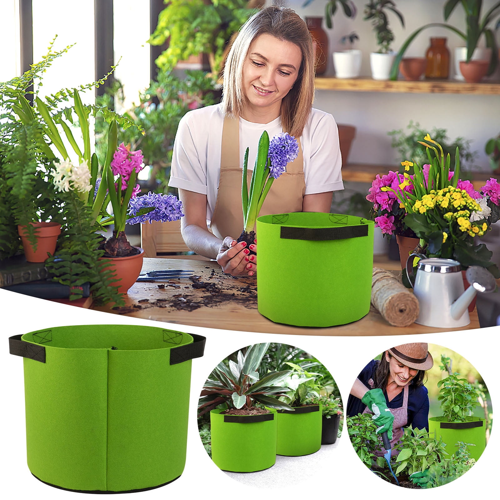 7/10 Gallon Plant Grow Bags Thickened Nonwoven Fabric Pots Container with  Handle