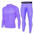 thumbnail image 1 of Men's Sports Running Set Comfortable Shirt and Pants Skin-Tight Long Sleeves Quick Dry Fitness Tracksuit Gym Biker Yoga Suits Purple,L, 1 of 5