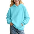 thumbnail image 1 of Mwjwdo Girls Oversized Sweatshirts 2025 Cute Trendy Casual Soft Pullover Fleece Long Sleeve Teen Fall Winter Preppy Clothing Light Blue 13 Years, 1 of 8