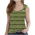 thumbnail image 1 of Deals Mwjwdo Girls Striped Notched Neck Casual Tank Tops Novelty Sleeveless Shirts Funny Graphic Tee Vests 5-14 Years Green 170, 1 of 4