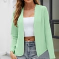 thumbnail image 1 of Deals Of The Day Clearance Women's Blazers & Suit Jackets Women's Autumn Solid Color Collarless Slim Fit Long Sleeved Suit Jacket, 1 of 6