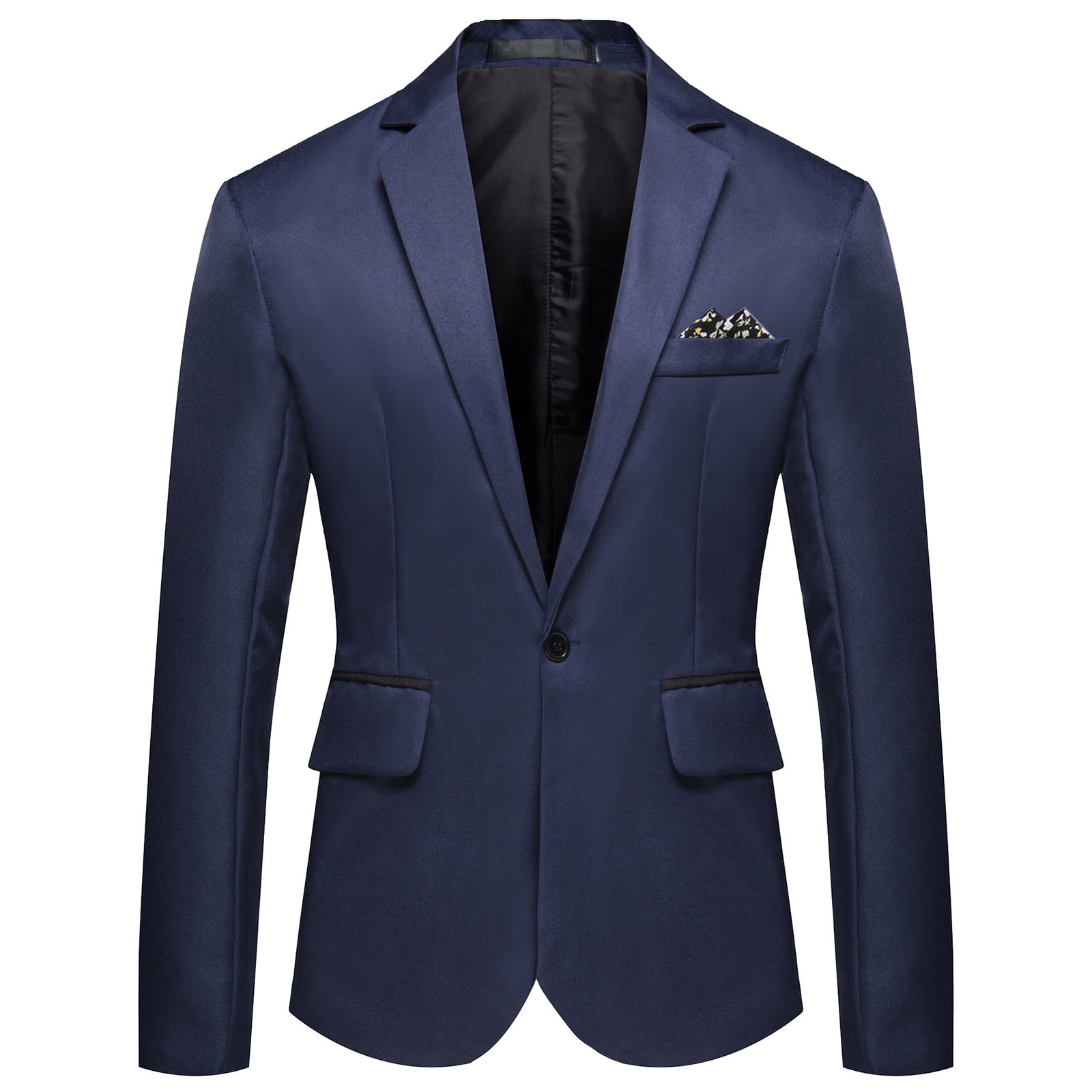 Deals Of The Week Smoking Jacket for Men Navy Linen Leisure Fashion Slim Fit Solid Color Trendy Men s Jackets Summer Blazer for Men 5XL Walmart