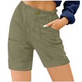 thumbnail image 1 of Stylish Olyvenn Bermuda Shorts for Women,Summer Casual High Waisted Knee Length Shorts with Pockets Trendy Vacation Clothes Army Green M, 1 of 6