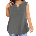 thumbnail image 1 of Stylish Olyvenn Plus Size Tops for Women Dressy Casual V Neck Sleeveless Summer Tank Shirts Loose Fit Oversized Basic Tee Shirts Gray XXL, 1 of 5