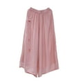 thumbnail image 1 of Stylish Olyvenn Summer Wide Leg Pants for Women Casual Fashion Vintage Elastic Waist Trousers Solid Color Loose Fit Comfy Beach Pant Pink XL, 1 of 5
