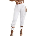 thumbnail image 1 of Stylish Olyvenn Women's Cargo Pant Straight Leg High Waisted Stretchy Pants Summer Trendy Y2K Slim Casual Trousers with Pockets White S, 1 of 7