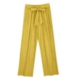thumbnail image 1 of Stylish Olyvenn Women's Palazzo Pants Summer Lightweight High Waist Lace Up Pants Trendy Loose Casual Flowy Trousers with Pockets Yellow L, 1 of 4
