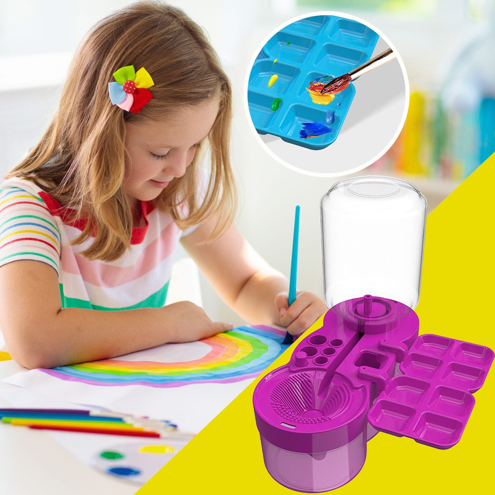 Deals! Paint Brush Cleaner With Brush Rinser Holder And Recycles Waste