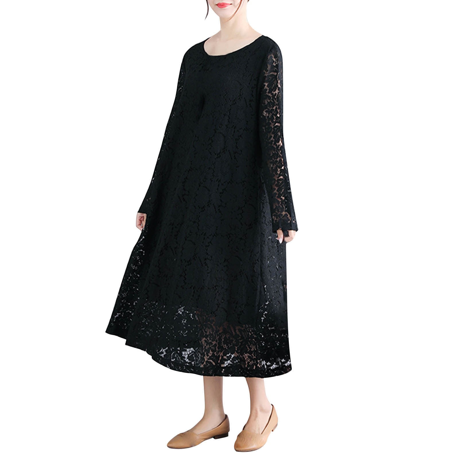knee length dresses for ladies Black Lace High Low Dress - All Dresses