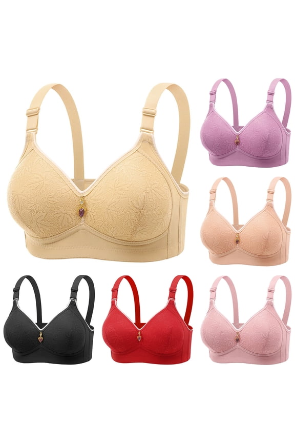 Fashion SMihono Sexy Push Up Bras for Women Full Support No Underwire Bras Soft Seamless Padding Lift Up Everyday Bra 2025 Purple XL