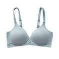 thumbnail image 1 of Fashion SMihono Women's Full Coverage Push Up Bras Everyday Basic Comfort Lightly Padded Bra No Underwire Plunge Lift Up T-Shirt Bra Blue 38, 1 of 7