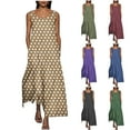 thumbnail image 1 of Fashion SMihono Women's Ploka Dots Flowy Maxi Dress with Pockets, Elegant 2025 Summer Loose Crew Neck Sleeveless A-Line Swing Dresses Blue S, 1 of 5