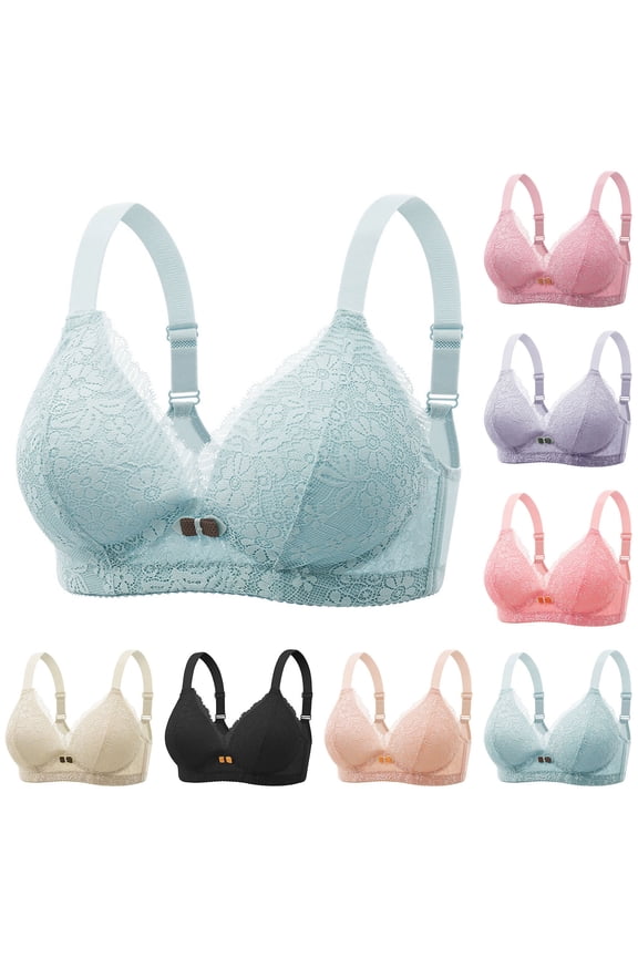 Fashion SMihono Women's Underwire Shaping Bras Comfort Revolution T-Shirt Bra, Front-Close Convenient Everyday Bra Gathering Bras Black 40/90